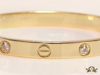 Men's gold Screw and diamond oval shaped openable bracelets