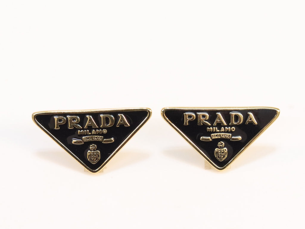 Black & gold enamel studs