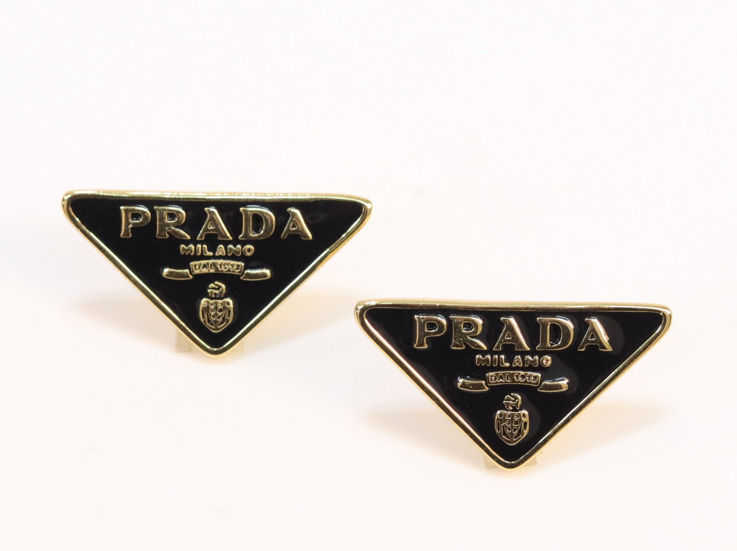 Black & gold enamel studs