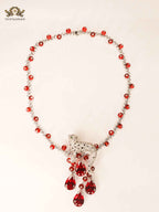 Panther blood red necklace