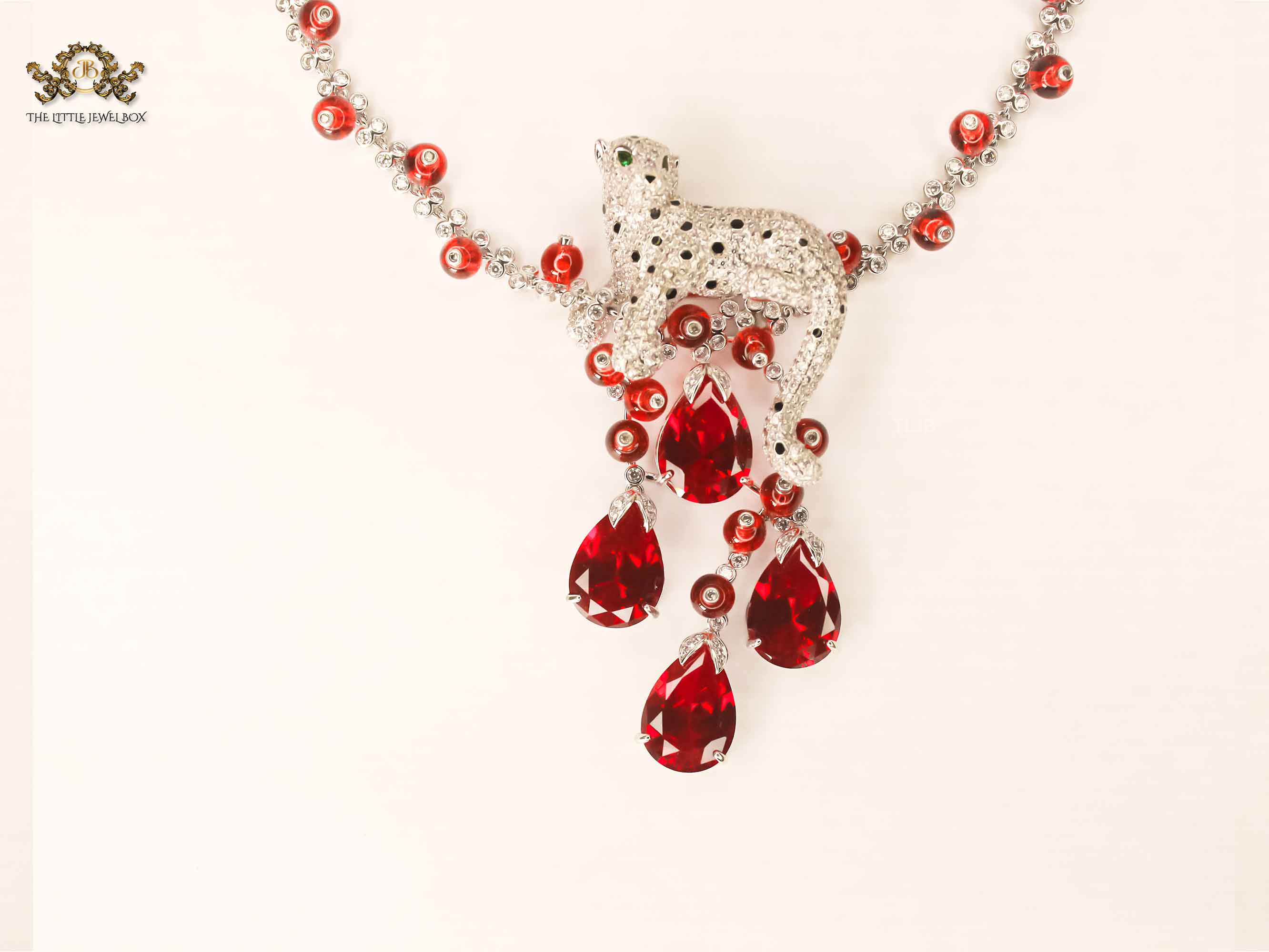 Panther blood red necklace
