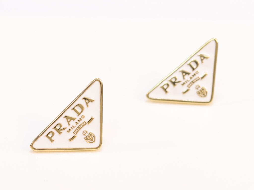 White & Gold enamel studs