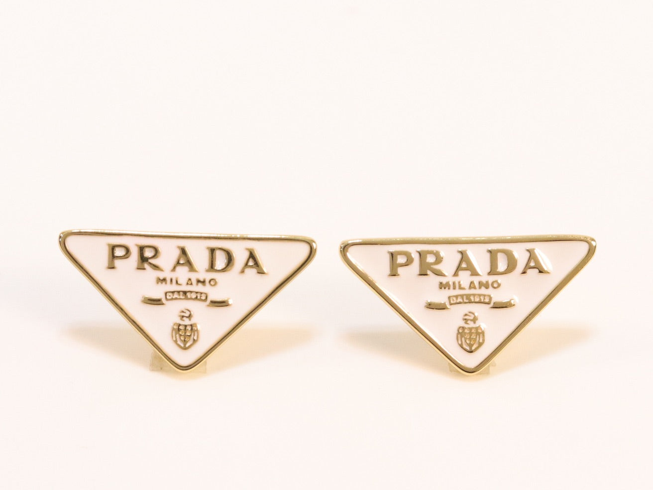 White & Gold enamel studs