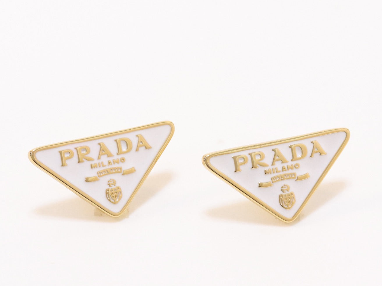 White & Gold enamel studs