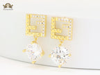 Double F small earrings with cz