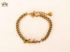 Alphabet D antique trace chain bracelet