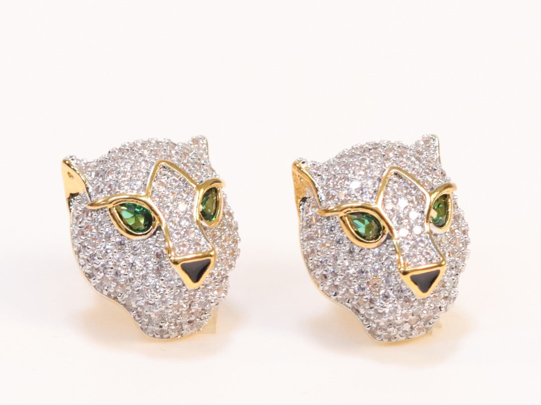 Gold Panther studs