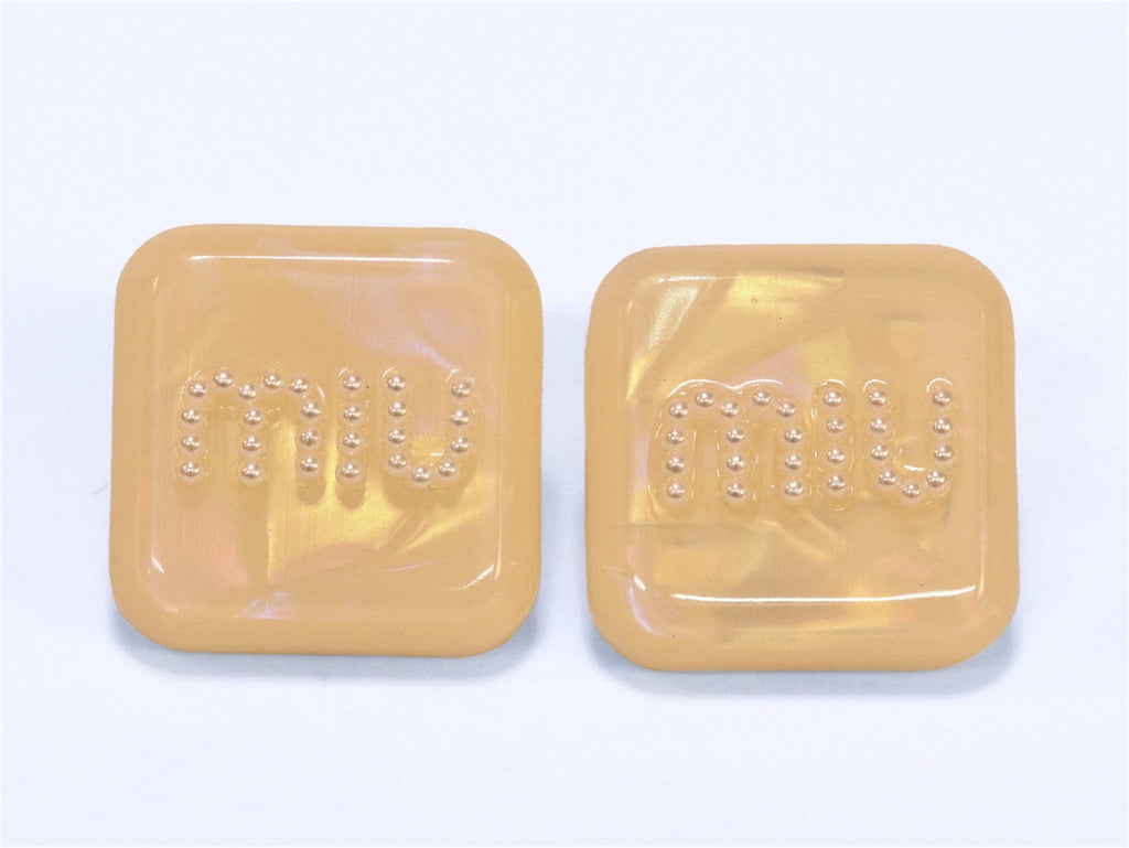 Yellow enamel and pearl earrings