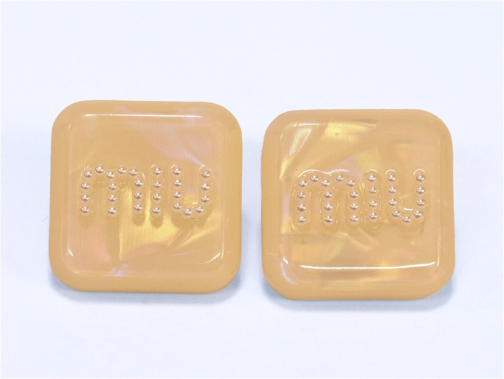 Yellow enamel and pearl earrings