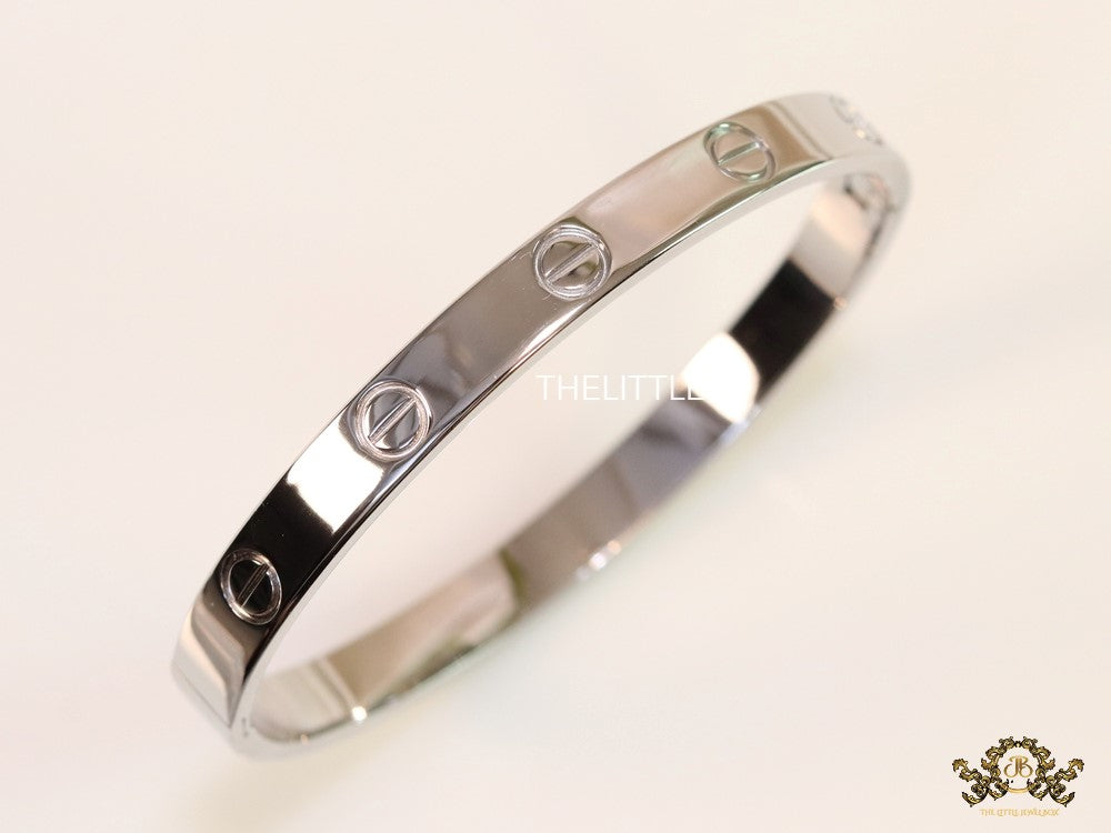 Men's platinum all screws oval shaped openable bracelets