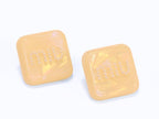 Yellow enamel and pearl earrings