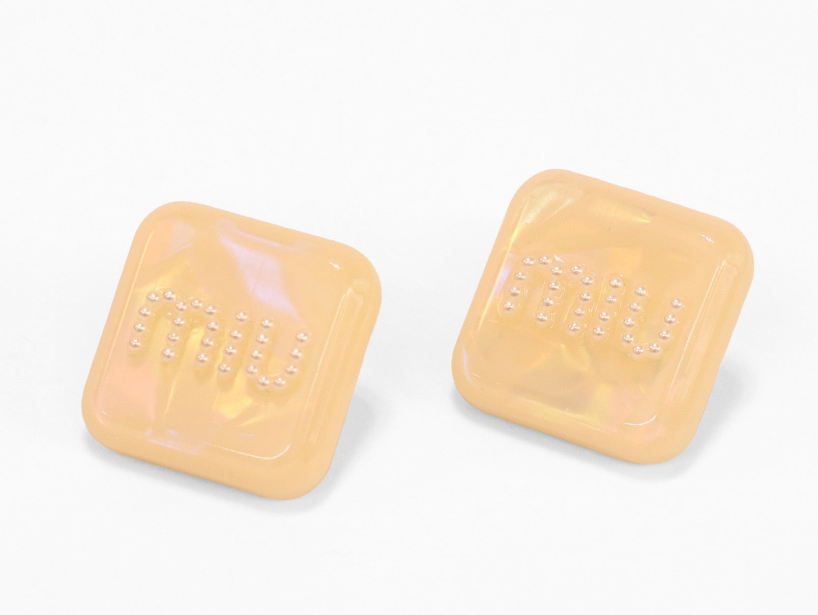 Yellow enamel and pearl earrings