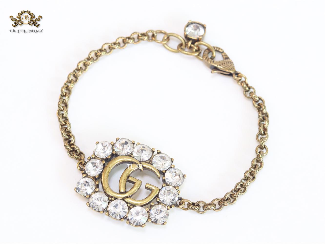 Double G rustic bracelet with stones