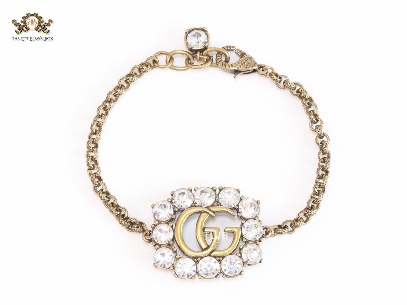 Double G rustic bracelet with stones