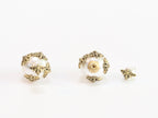 Rustic dragonfly on pearls in gold