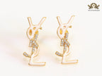 Alphabet Y & L  white cz studs