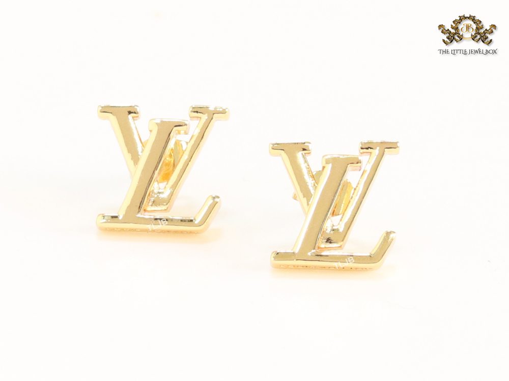 Alphabet L gold studs