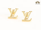 Alphabet L gold studs