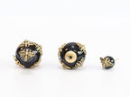 Rustic dragonfly on black pearls in gold