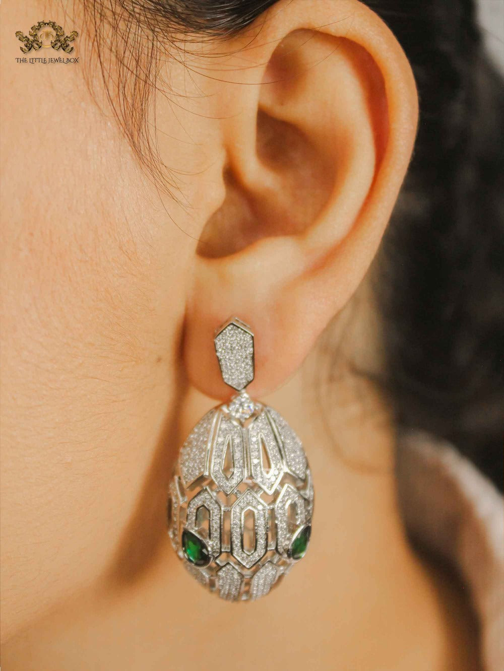 Alphabet B Emerald eye Snake head danglers