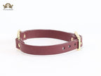 Alphabet V leather bracelet - Maroon