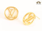 Alphabet L gold round studs 16mm