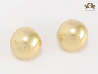 Alphabet V all gold half ball studs