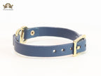 Alphabet V leather bracelet - blue