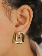 Alphabet G Golden Curve Studs