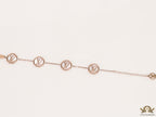 Rose gold plated sleek chain bracelet with MOP discs