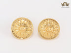 Double C old flower embossed studs