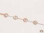 Rose gold plated sleek chain bracelet with MOP discs