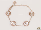 Rose gold plated sleek chain bracelet with MOP discs