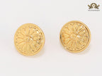 Double C old flower embossed studs