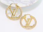 L and V cz gold hoops 40 mm