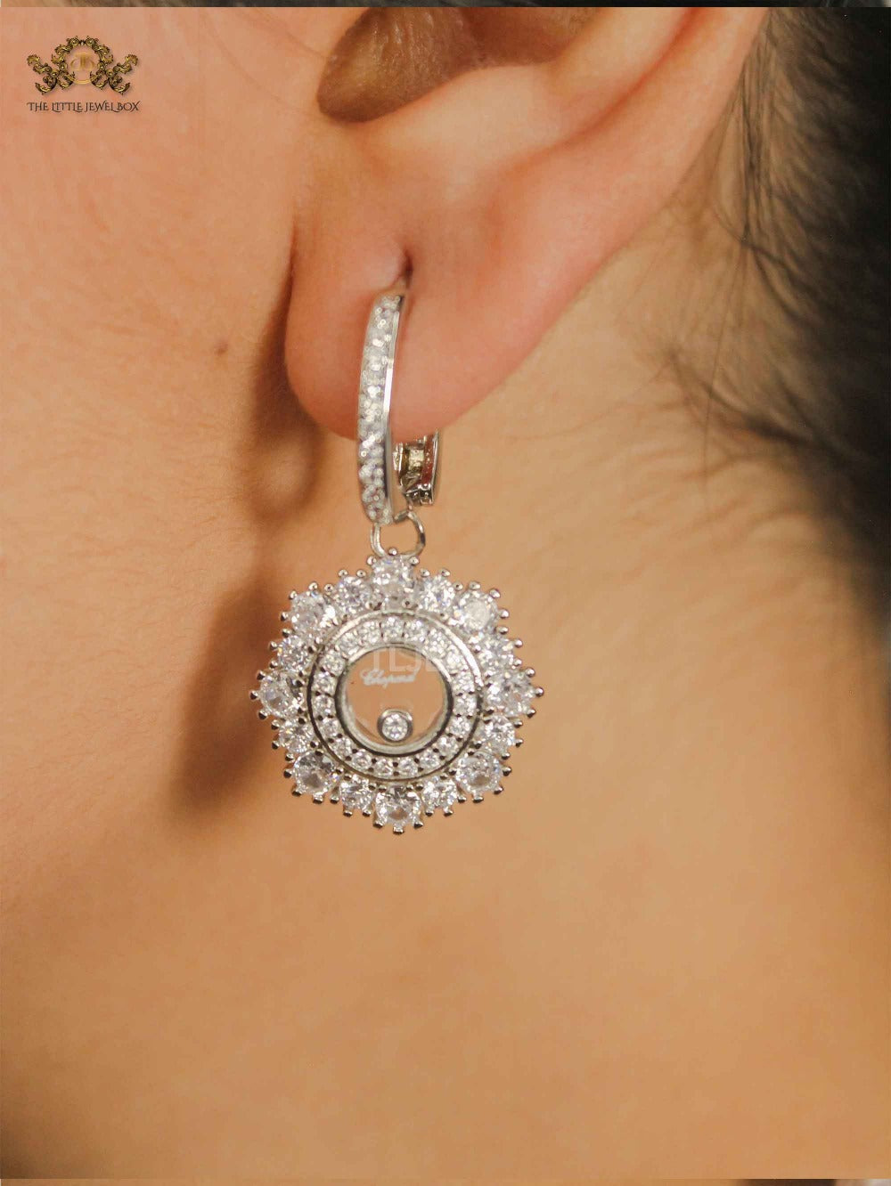 Alphabet CHPD Radiant Platinum Bloom Earrings