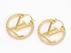L and V cz gold hoops 40 mm