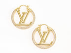 L and V cz gold hoops 40 mm