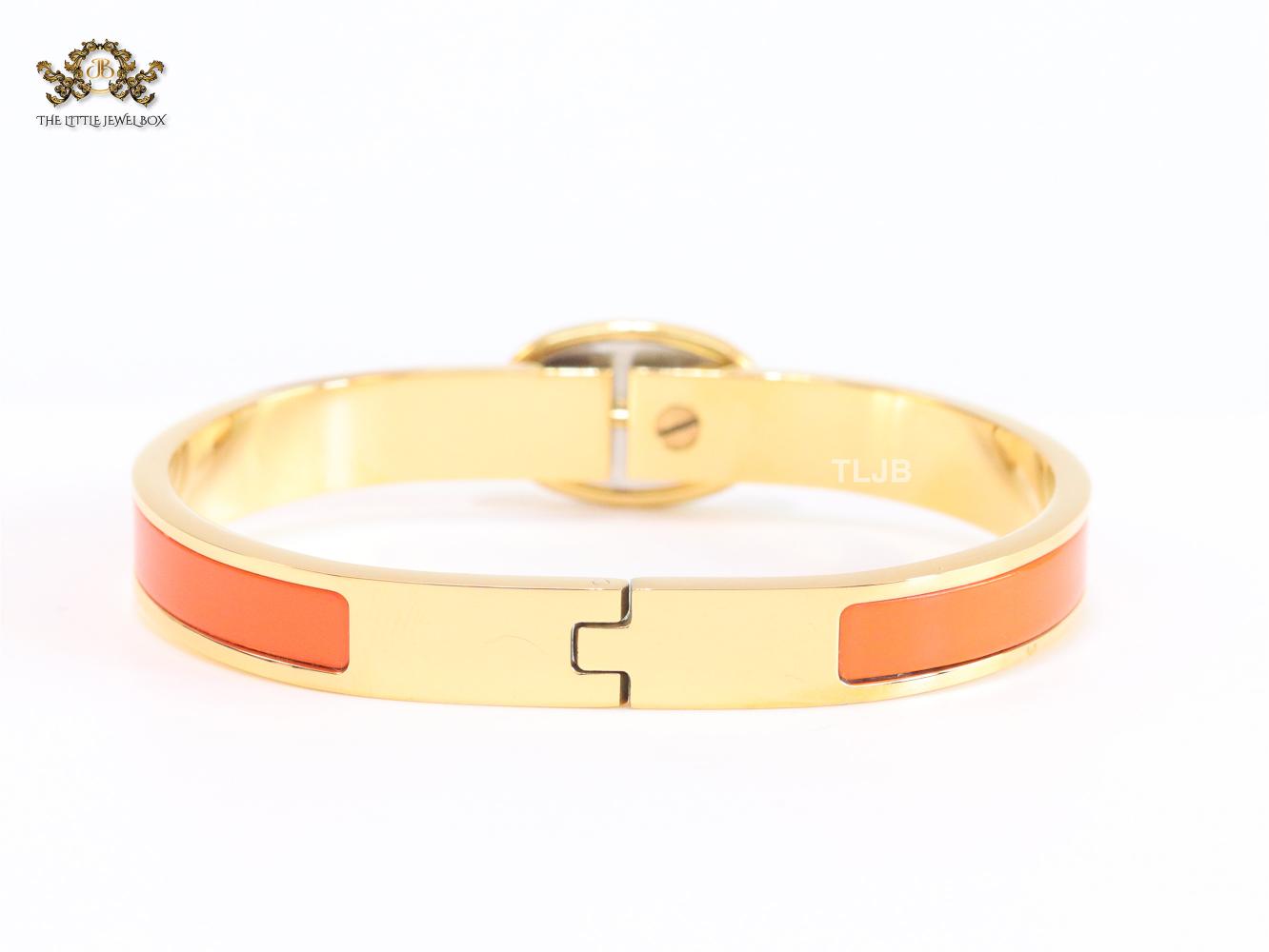 Alphabet H orange sleek bracelet