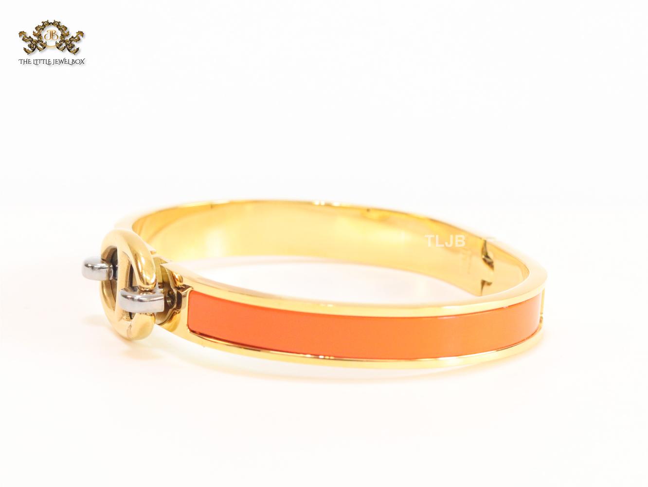 Alphabet H orange sleek bracelet