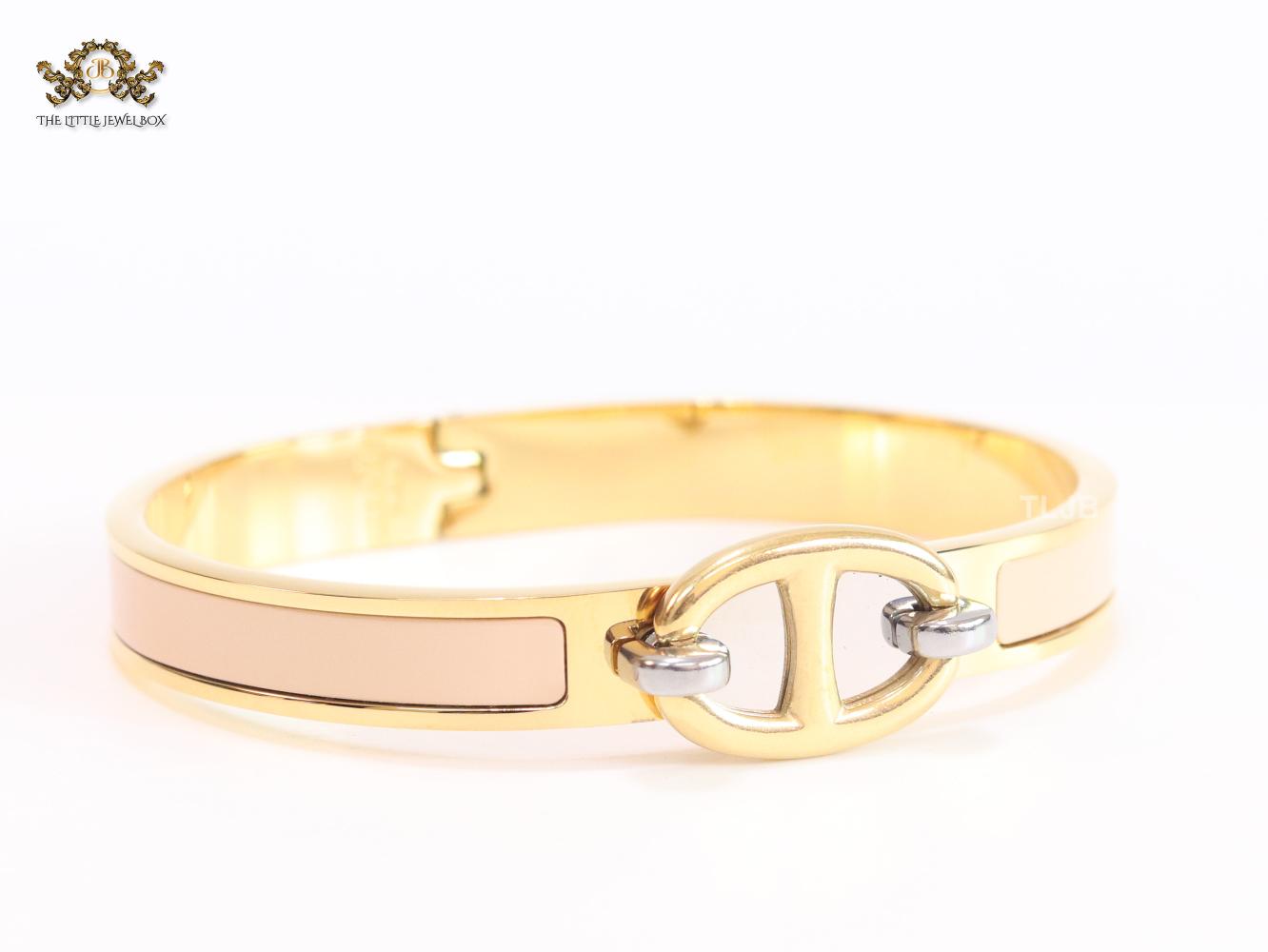 Alphabet H baby pink  sleek bracelet