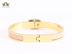 Alphabet H baby pink  sleek bracelet