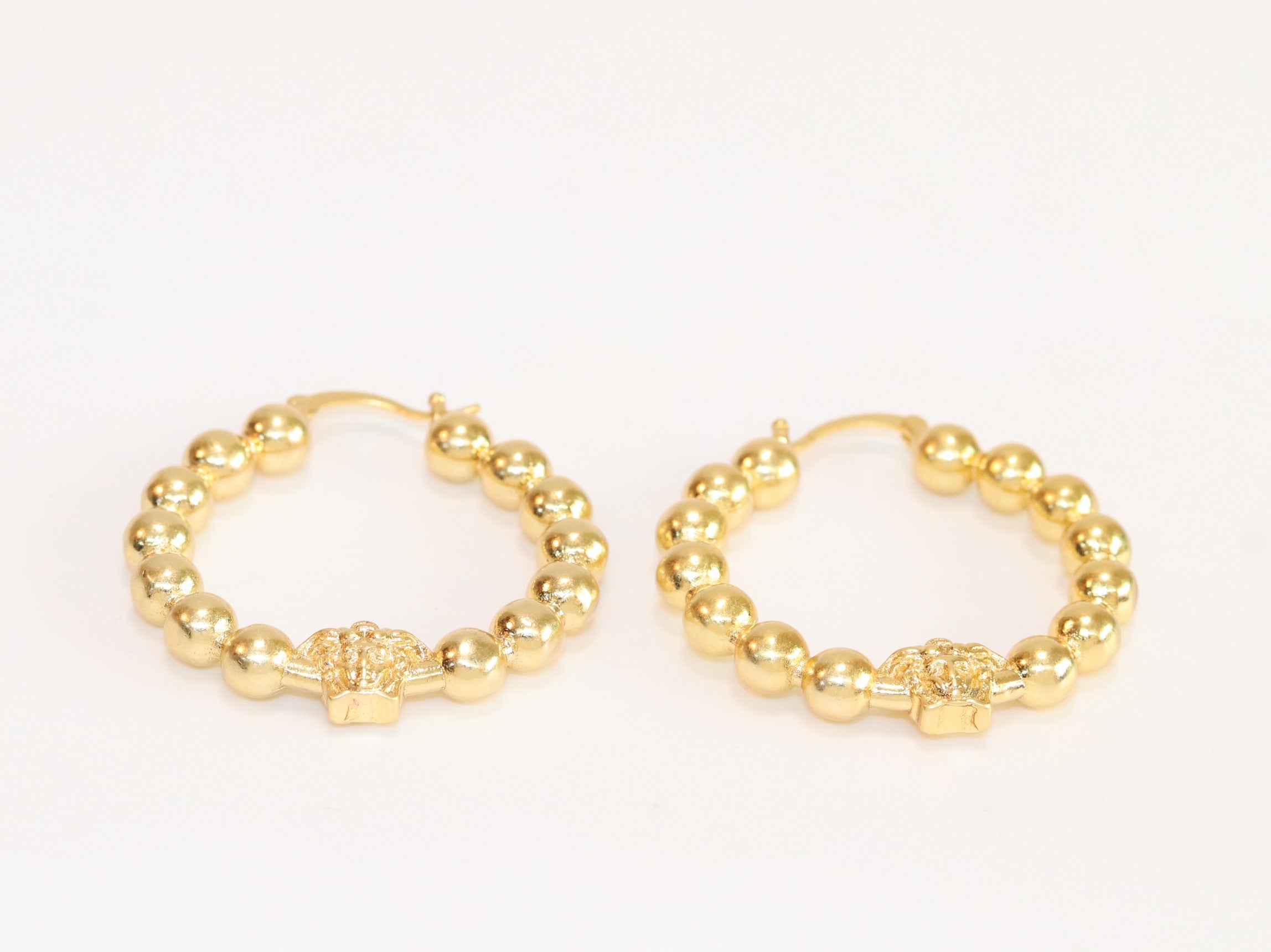 Medusa and gold ball Hoops