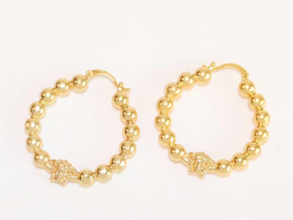 Medusa and gold ball Hoops