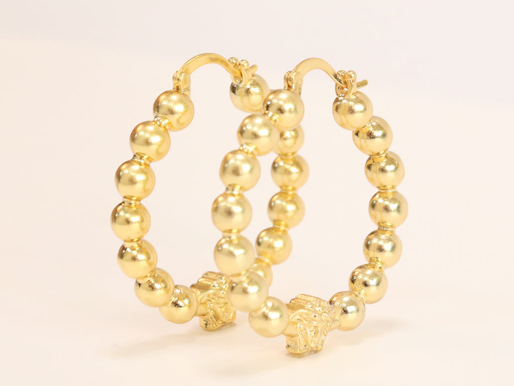 Medusa and gold ball Hoops