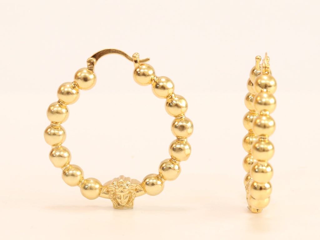 Medusa and gold ball Hoops