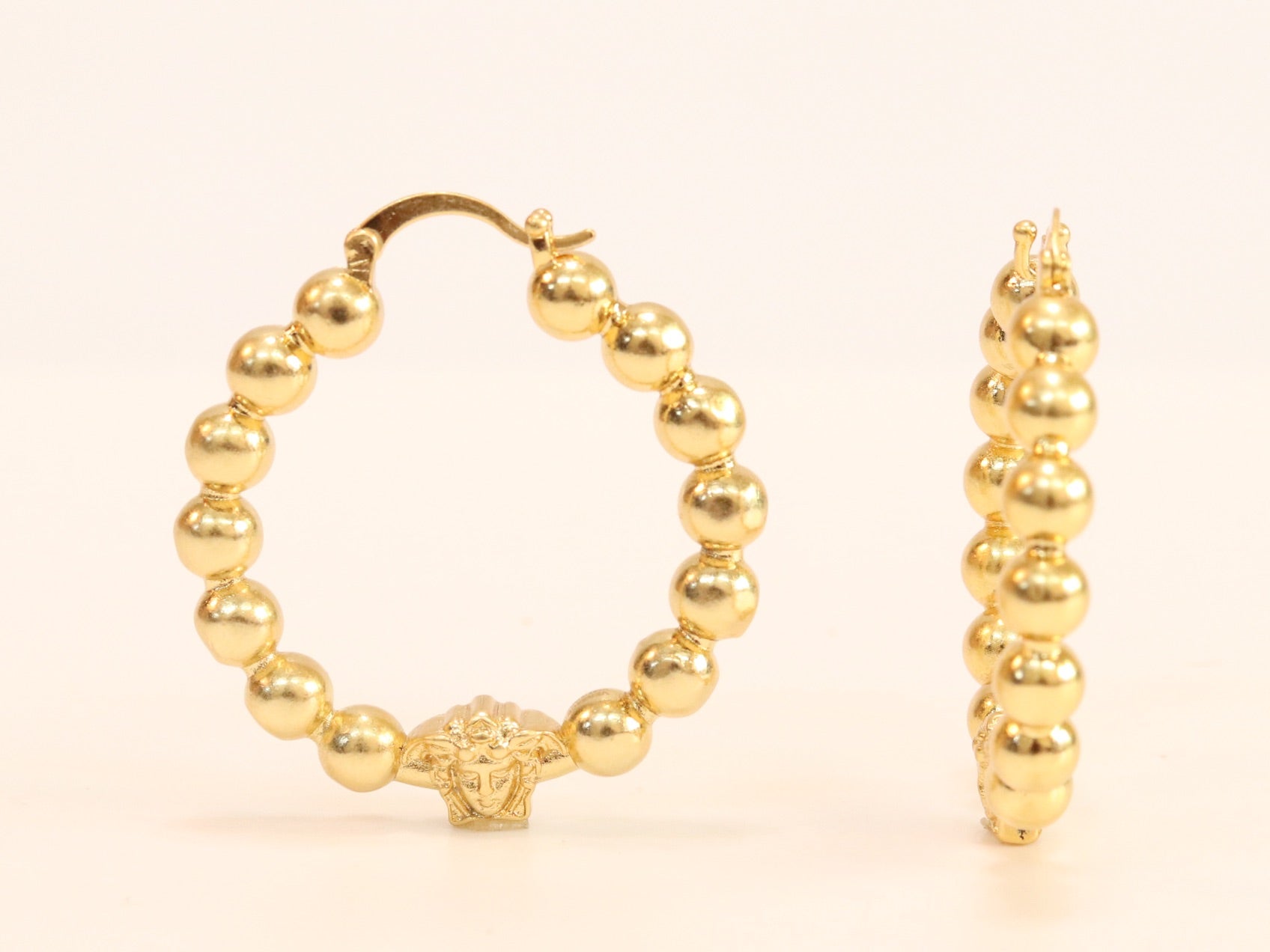 Medusa and gold ball Hoops