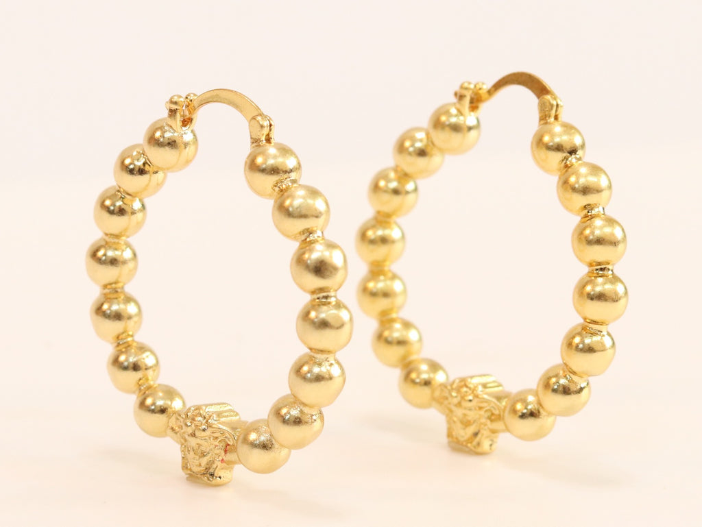 Medusa and gold ball Hoops