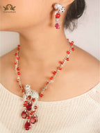 Panther blood red necklace