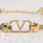 Gold plated watch strap bracelet with V motif